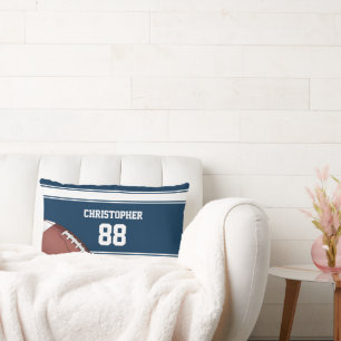 Coussin Rectangle Bleu et blanc Stripes Jersey Football