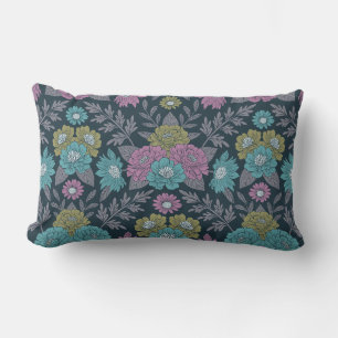 Coussin Rectangle Bleu foncé, vert et violet