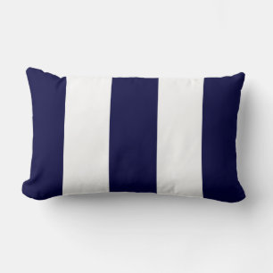 Coussin Rectangle Bleu marine et blanc motif rayure extra large
