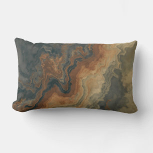 Coussin Rectangle Bleu marine poussiéreux Orange brûlée Sauge Abstra