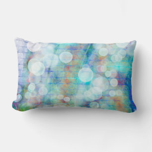 Coussin Rectangle Bleu, orange, Jaune, Blanc Art Abstrait
