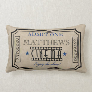 Coussin Rectangle Bleu personnalisé d'oreiller de billet de salle d