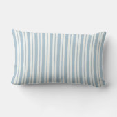 Coussin Rectangle Bleu Poudre Blanc Rayure #2 Étiquette Monogramme B (Verso)