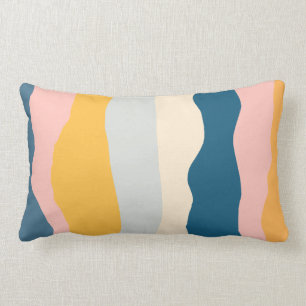 Coussin Rectangle Bleu rose pastel crème bio en moutarde