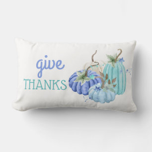 Coussin Rectangle Bleu sarcelle Aqua Taupe Citrouille Automne