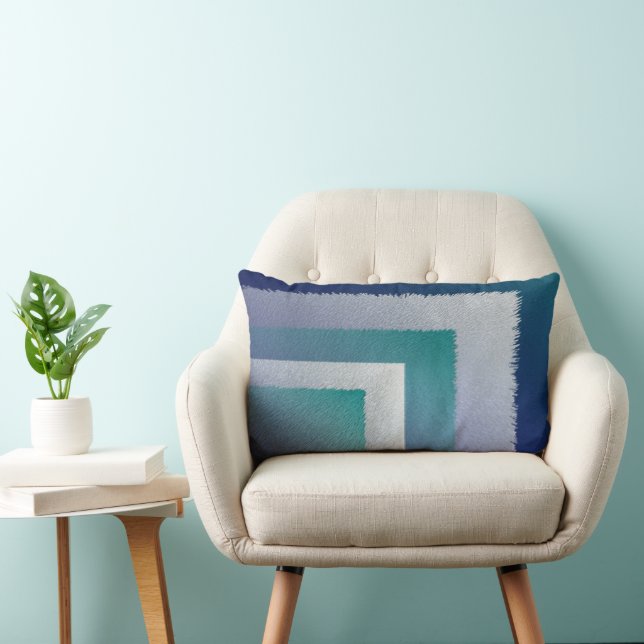 Coussin Rectangle bleu turquoise gris ex pastel (Chaise)