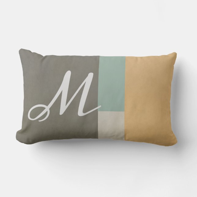 Coussin Rectangle bloc de couleur moderne monogramme abstrait (Recto)