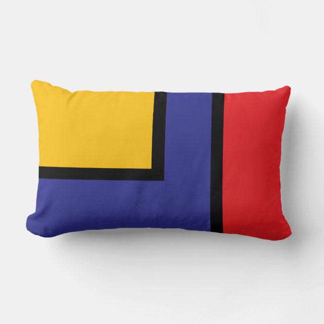 Coussin Rectangle Bloc de couleur primaire géométrique abstrait gras (Recto)
