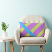 Coussin Rectangle Blocs de couleur gras vert bleu rose 7 (Chaise)