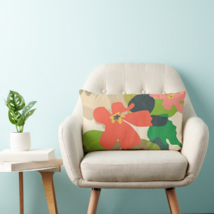 Coussin Rectangle Blocs de couleurs du jardin floral