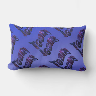 Coussin Rectangle Blue Nebula Team Jesus Logos,
