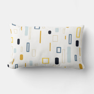 Coussin Rectangle Blue Pastel Mustard Yellow Formes Motif Abstrait