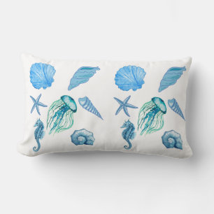 Coussin Rectangle Blue Sea Life