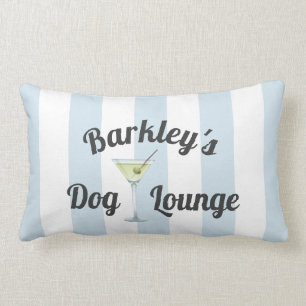 Coussin Rectangle Blue Stripes Funny Personnalisé Chien Lounge