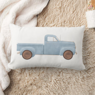 Coussin Rectangle Blue Watercolor Vintage Truck