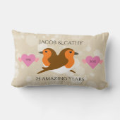 Coussin Rectangle Bluebirds Lovebirds Toute année Anniversaire (Verso)