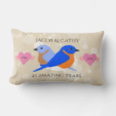 Coussin Rectangle Bluebirds Lovebirds Toute année Anniversaire (Recto)