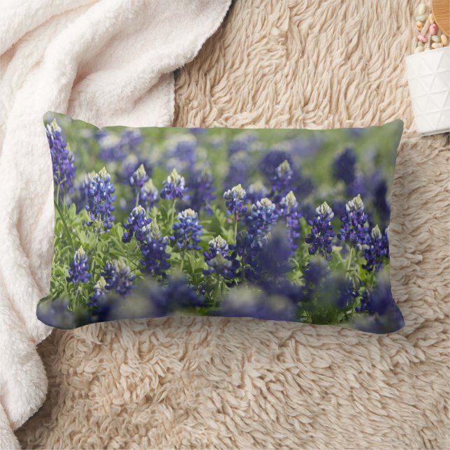Coussin Rectangle Bluebonnets Blue Flowers Texas texan Floral (Couverture)