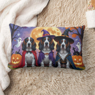 Coussin Rectangle Bluetick Coonhound Chiens Citrouille Halloween Fun
