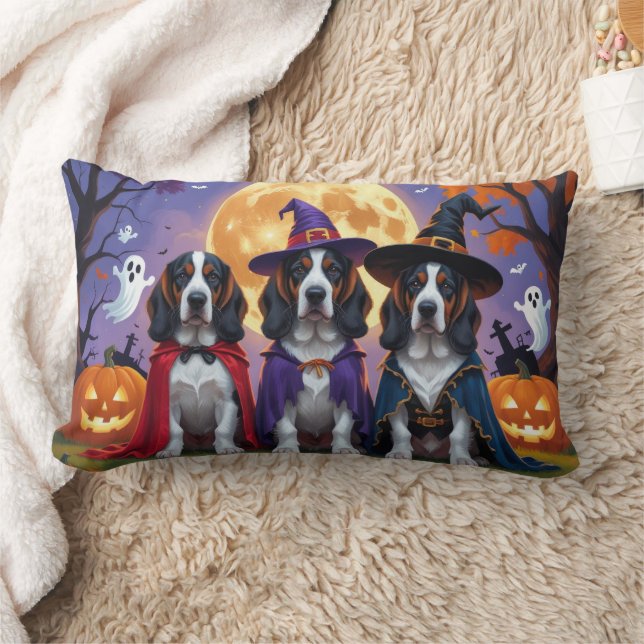 Coussin Rectangle Bluetick Coonhound Chiens Citrouille Halloween Fun (Couverture)