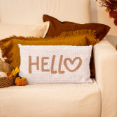 Coussin Rectangle Blush Gingham Mocha Caprice Cœur Bonjour