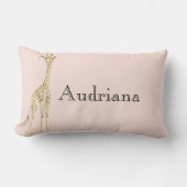 Coussin Rectangle Blush Peach Cute Giraffes Nom (Recto)