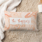 Coussin Rectangle Blush Rose Écriture NAME Art Abstrait Douces Boucl (Couverture)