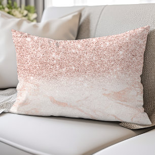 Coussin Rectangle Blush Rose Gold Marbre