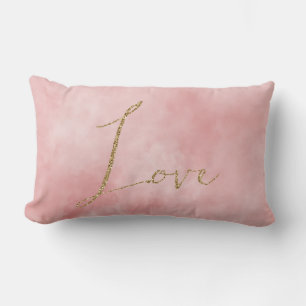 Coussin Rectangle Blush Rose Gold Parties scintillant Love
