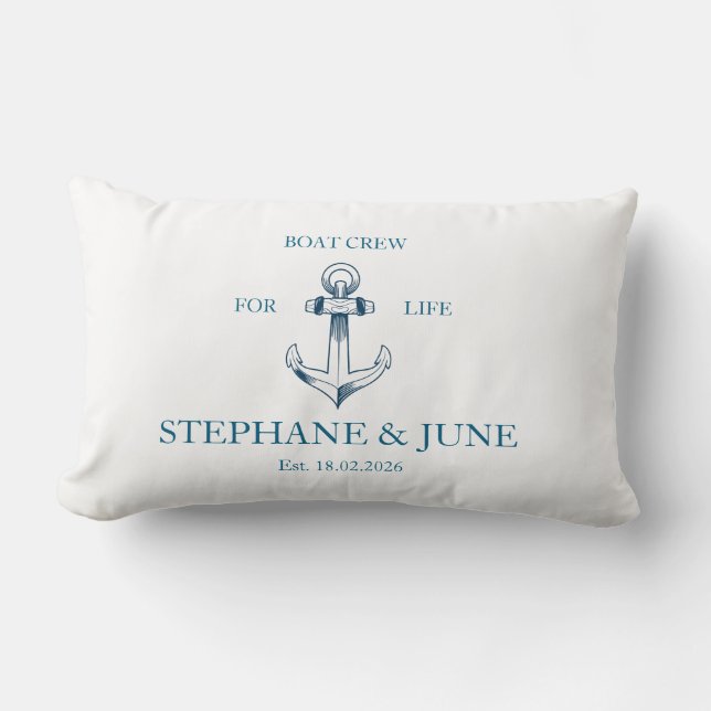Coussin Rectangle Boat crew for life (Recto)