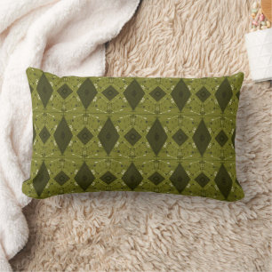 Coussin Rectangle Bohème Chintz Illustration Micro Olive