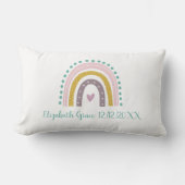 Coussin Rectangle Boho Arc-en-ciel rose Turquoise Coeurs d'or Statis (Recto)
