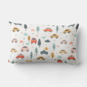 Coussin Rectangle Boho Enfants Voitures, Arbres et Nuages Motif (Verso)