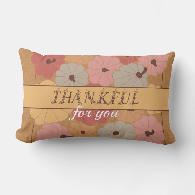 Coussin Rectangle Boho Fall Farmhouse Thankful Saison 2 Thankgiving (Recto)