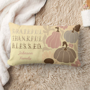 Coussin Rectangle Boho Fall Grateful Thanksgiving