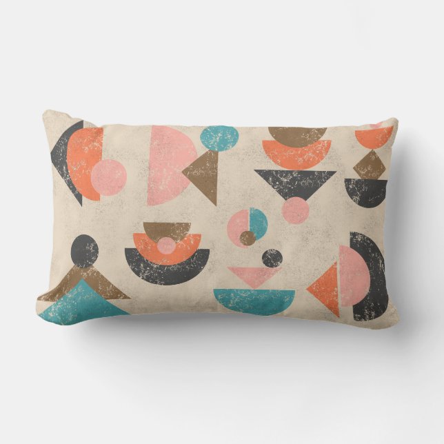 Coussin Rectangle Boho Géométrique Rustique (Recto)