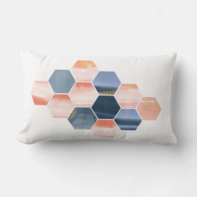 Coussin Rectangle Boho Hexagons (Recto)