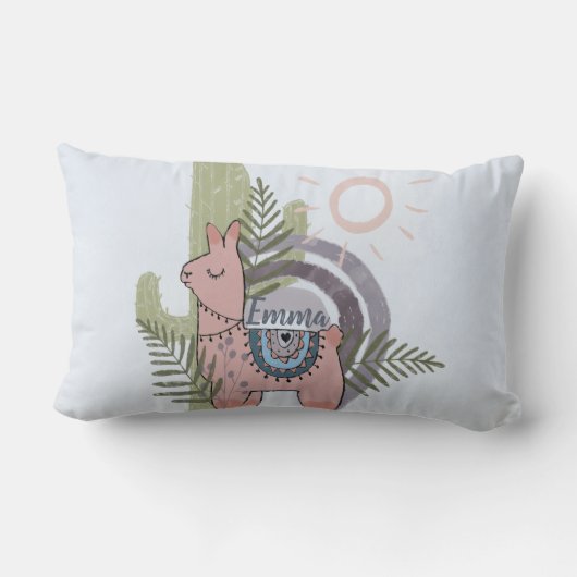 Coussin Rectangle Boho Llama (Verso)