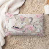 Coussin Rectangle Boho Pampas Herbe Rose Floral Rocal Horse (Couverture)