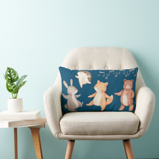 Coussin Rectangle Bois Animaux Danser Pique-nique Forêt (Chaise)