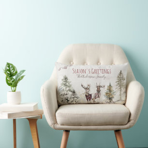 Coussin Rectangle Bois Animaux Forêt Vacances Cerfs