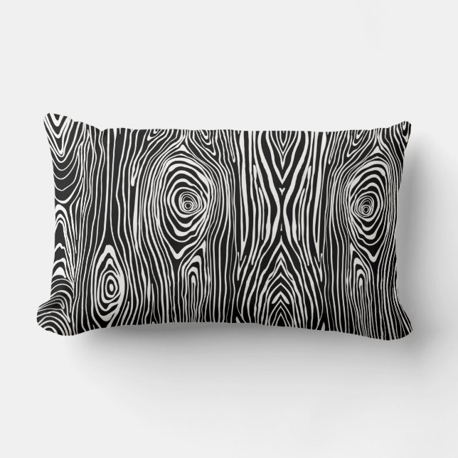 Coussin Rectangle Bois noir et blanc (Recto)