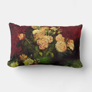 Coussin Rectangle Bol avec pivoines et roses, Vincent van Gogh