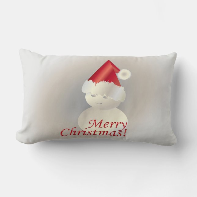 Coussin Rectangle Bonhomme de neige de Noël (Recto)