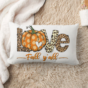 Coussin Rectangle Bonjour Automne Amour Citrouille Automne Y'All Leo