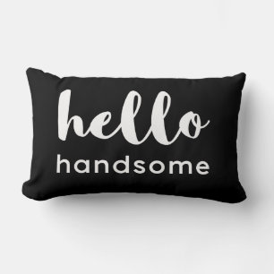 Coussin Rectangle Bonjour belle conception réversible noir blanc