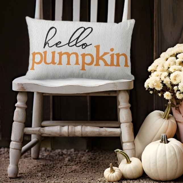 Coussin Rectangle Bonjour Citrouille d'Automne  (Hello Pumpkin Fall Pillow)