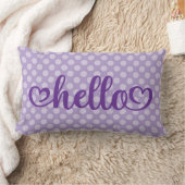 Coussin Rectangle Bonjour Cœurs Pale Violet À pois (Couverture)
