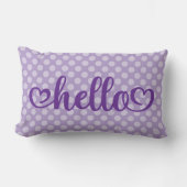 Coussin Rectangle Bonjour Cœurs Pale Violet À pois (Recto)
