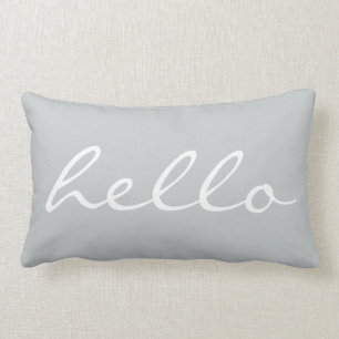 Coussin Rectangle Bonjour gris chic de citations